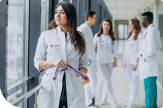 Healthcare professionals working at Crown Hospital UAE